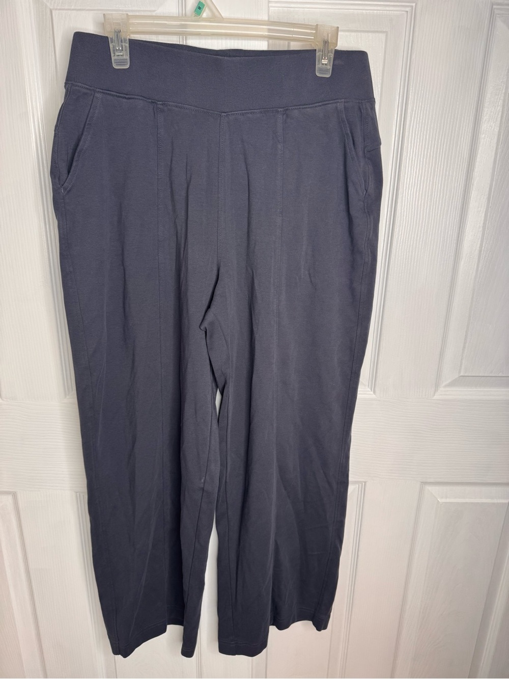 Pact ORGANIC COTTON AIRPLANE PINTUCK WIDE LEG PANT Women’s SIZE Large Gray